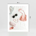 Plakat bez ramy 30x40 - Letnia Elegancja na Plaży - kompozycja, elementy stroju na plażę