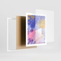 Plakat w ramie 40x50 - Rozbijające Plamy - abstrakcyjny plakat, pastelowe kolory - rama biała