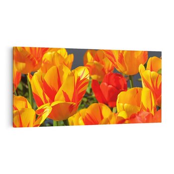 Obraz na płótnie 120x60 - Kwiatowa Harmonia - kwiaty, kwiat