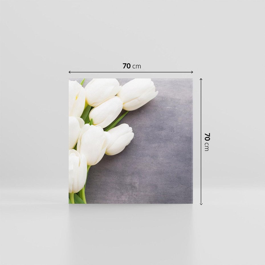 Obraz na płótnie 70x70 - Tulipanowa Kolorystyka - tulipany, kwiaty