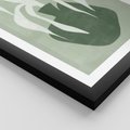 Plakat w ramie 30x40 - Zieleń Pulsującego Spokoju - zielona abstrakcja, zgaszona zieleń - rama czarna