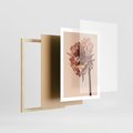 Plakat w ramie 50x70 - Delikatne piękno - suche, kwiaty - rama drewno