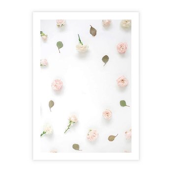 Plakat bez ramy 50x70 - Romantyczna Kompozycja z Różami - kompozycja kwiatowa, róże