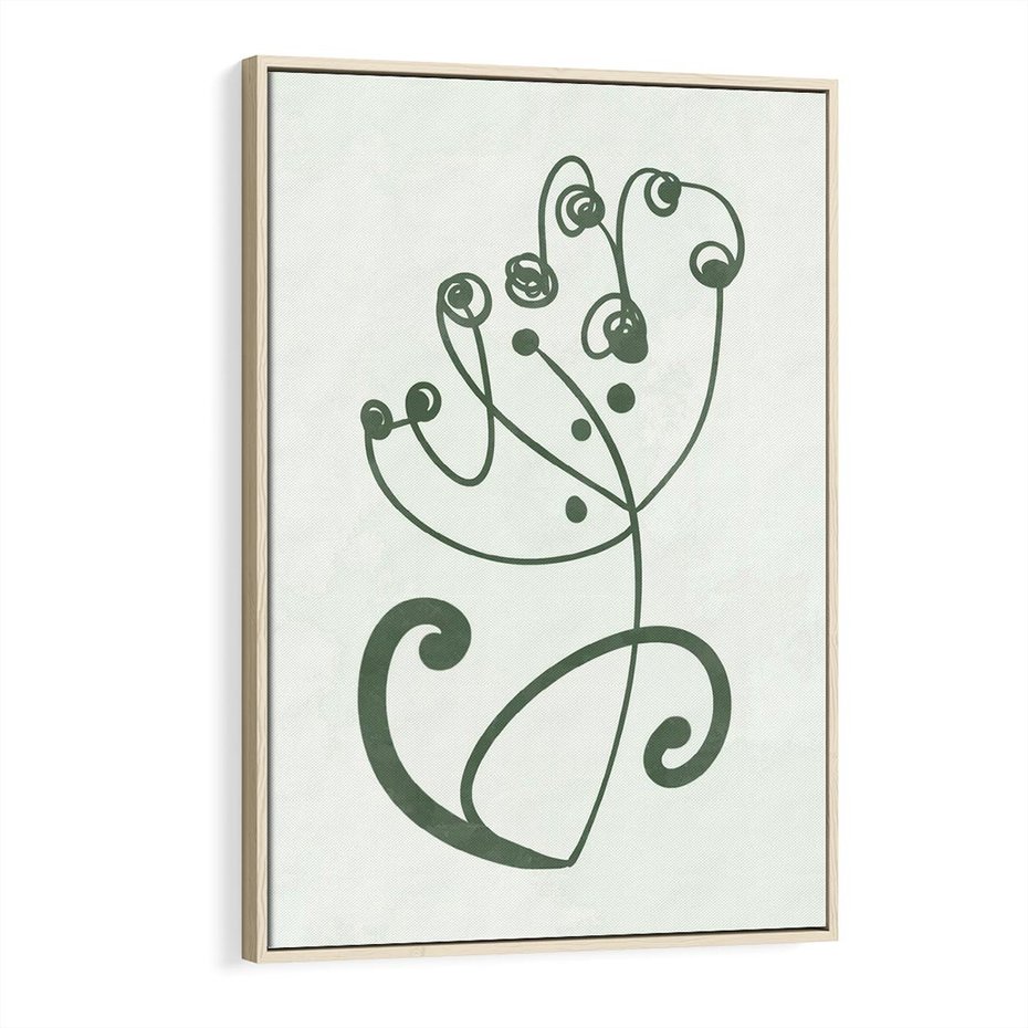 Obraz w ramie 70x100 - Zieleń Wyjątkowego Ukojenia - zielony odcień, abstrakcja - rama drewno