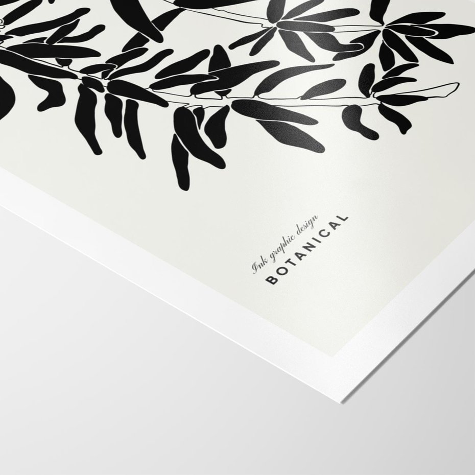Plakat bez ramy 50x70 - Szept kwiatowej wyobraźni - czarno biała grafika, roślinność