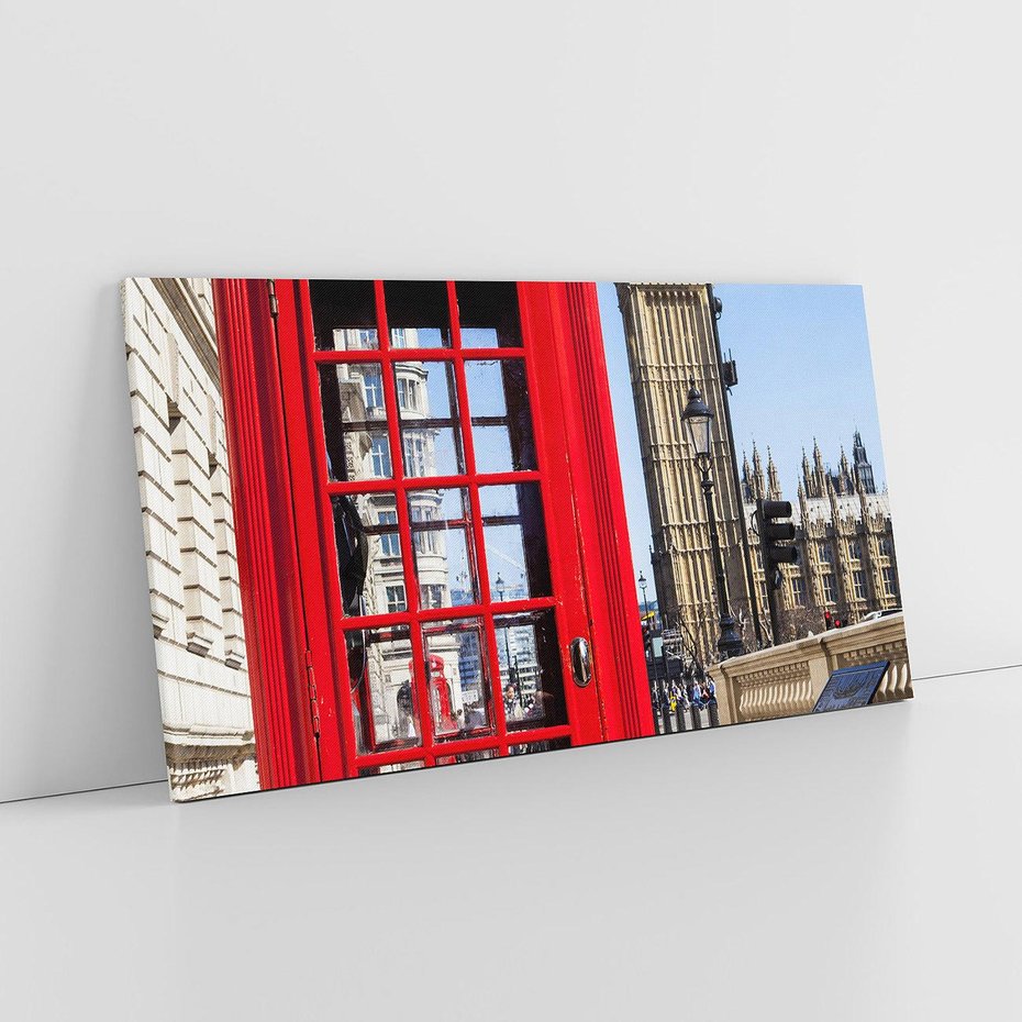 Obraz na płótnie 140x70 - Ikoniczna budka telefoniczna w Londynie - budka, telefoniczna
