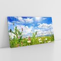 Obraz na płótnie 120x60 - Niebiańska łąka pełna kwiatów - łąka, niebo