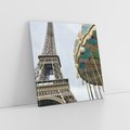 Obraz na płótnie 40x40 - Delikatność kolorów - wieża, Eiffla