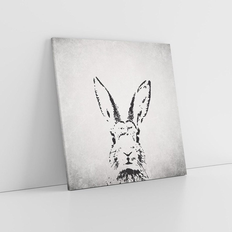 Obraz na płótnie 80x80 - Szkicowany królik w grafice - szkic, królik