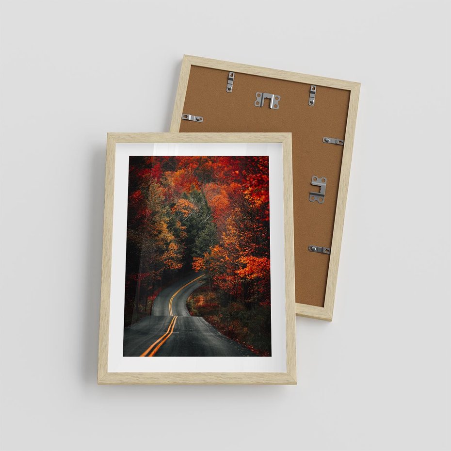 Plakat w ramie 30x40 - Jesienne Podróżowanie - fotografia, jesień - rama drewno