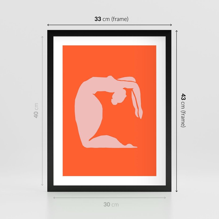 Plakat w ramie 30x40 - Antyczna Godzina - abstrakcja, kobieca sylwetka - rama czarna