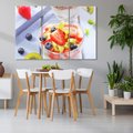 Obraz na płótnie 120x80 - Świeżość i Zdrowie - sałatka, owoce