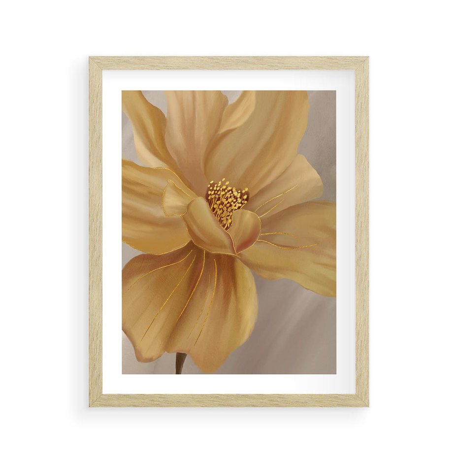 Plakat w ramie 40x50 - Kwiaty malowane olejem - eksplozja kolorów - kwiaty, malowane - rama drewno