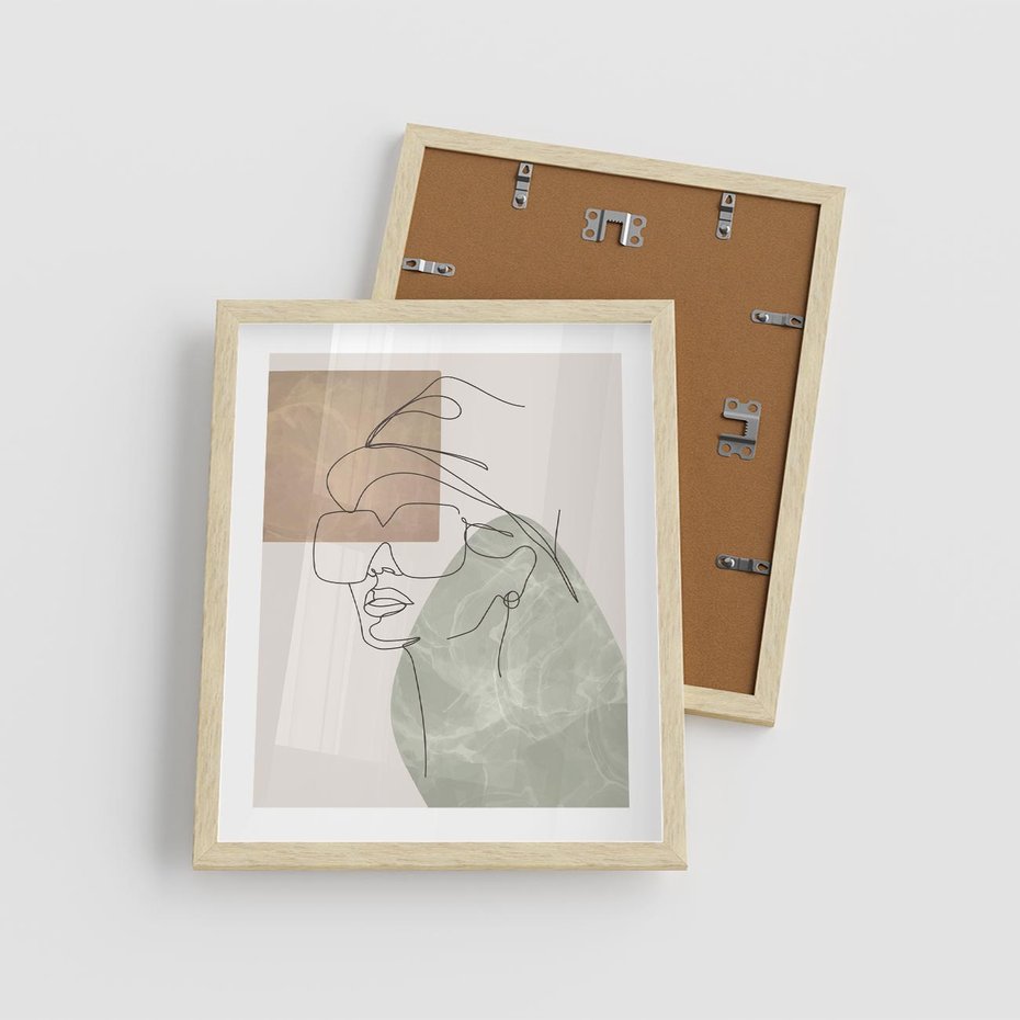 Plakat w ramie 40x50 - Geometria i Szkic - nowoczesny obraz, grafika - rama drewno