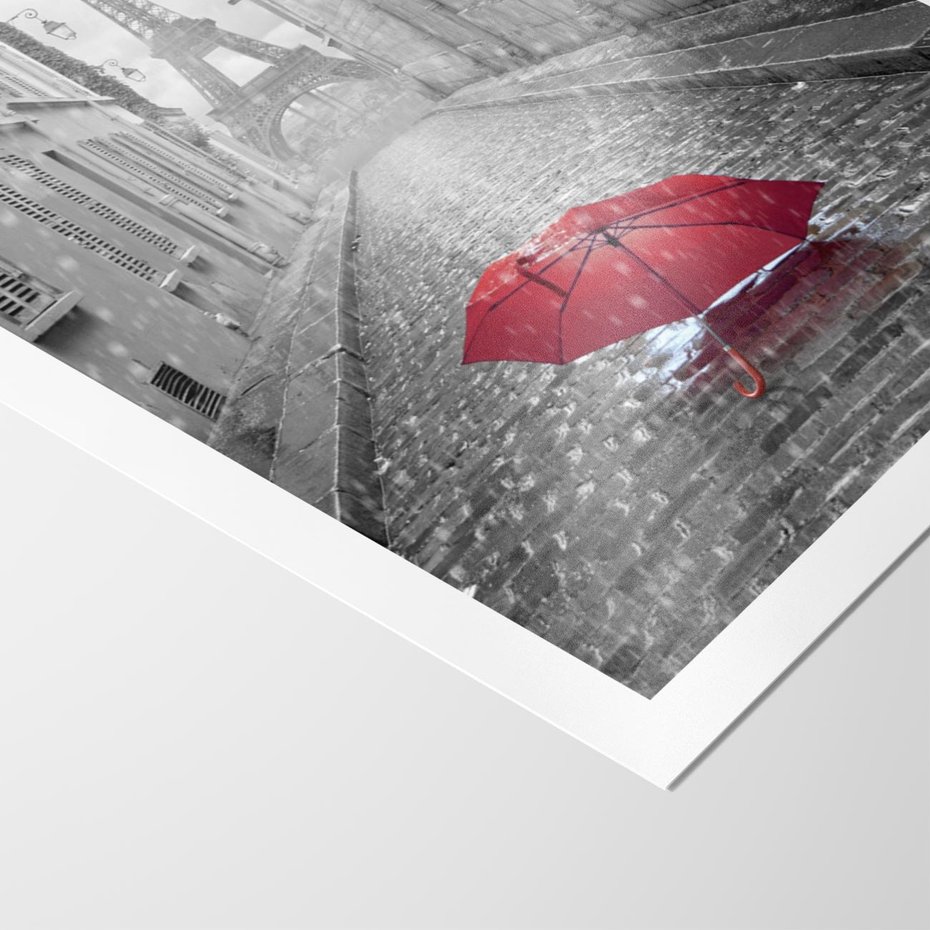 Plakat bez ramy 50x70 - Kolorowy parasol w Paryżu - Paryż, parasol