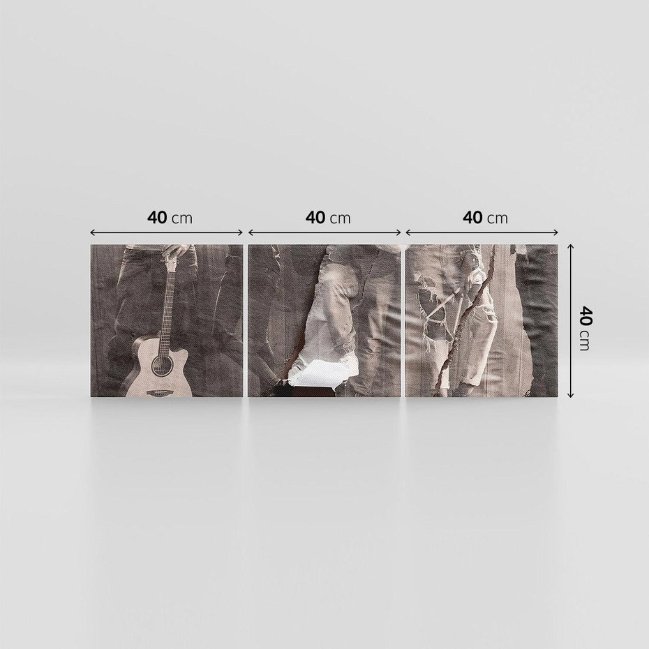 Obraz na płótnie 120x40 - Dźwięki Minionej Ery - postarzona fotografia retro, podarta fotografia