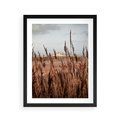 Plakat w ramie 40x50 - Wysokie Trawy w Górskim Krajobrazie - suche trawy, wysokie trawy - rama czarna