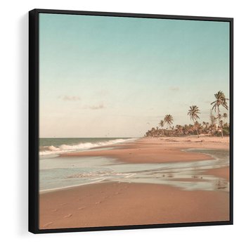 Obraz w ramie 50x50 - Ukojenie na Plaży - fotografia, rajska plaża - rama czarna