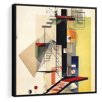 Obraz w ramie 50x50 - Kolorowe Wnętrza Inspiracji - abstrakcyjny obraz, jak kandinsky - rama czarna