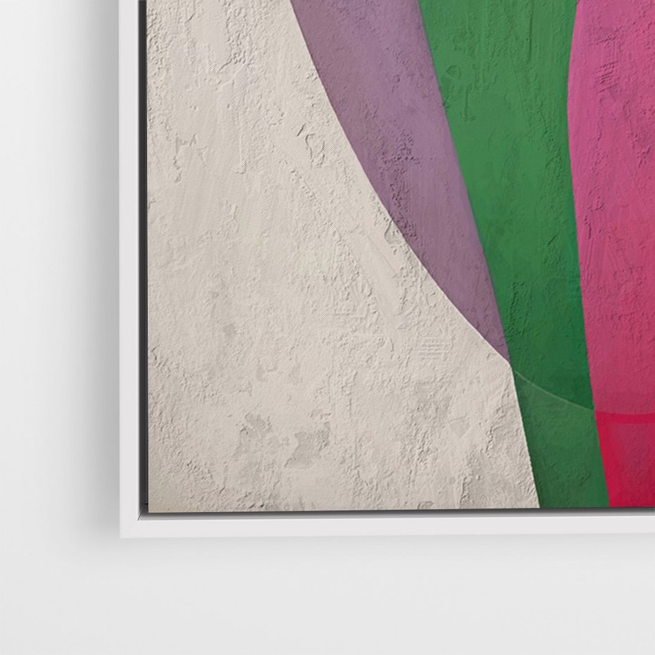 Obraz w ramie 70x100 - Wibracje Kolorów Marzeń - abstrakcyjne dziwne kształty, olejny obraz - rama biała