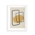 Plakat w ramie 30x40 - Rozkwitające Formy - abstrakcyjne nieregularne kształty, minimalistyczny plakat - rama biała