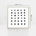 Obraz w ramie 80x80 - Boho Sztuka Wolości - minimalistyczny plakat, czarne kropki na białymtle - rama drewno
