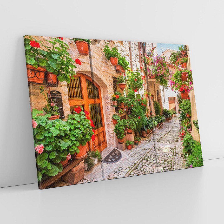 Obraz na płótnie 120x80 - Kolorowa harmonia - uliczka, miasto