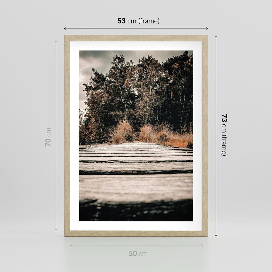 Plakat w ramie 50x70 - Fotografia w Ciepłych Barwach - odcienie brązu, fotografia - rama drewno