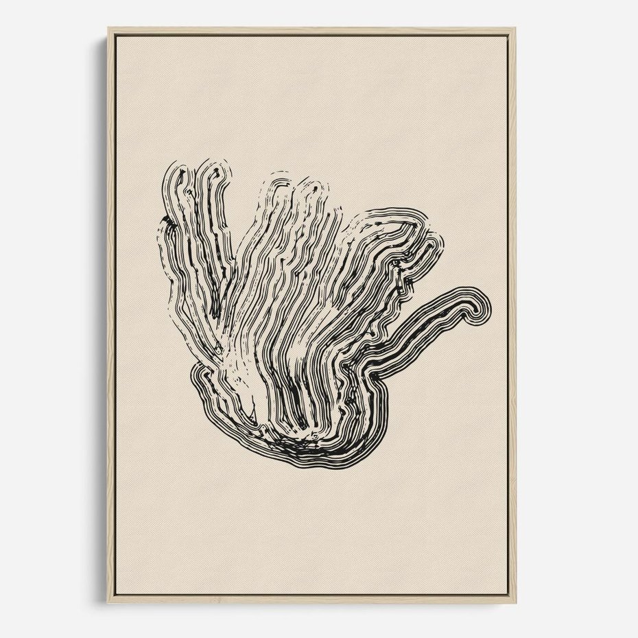 Obraz w ramie 50x70 - Abstrakcyjne Odbicie - abstrakcyjne odbicie, biało czarny - rama drewno