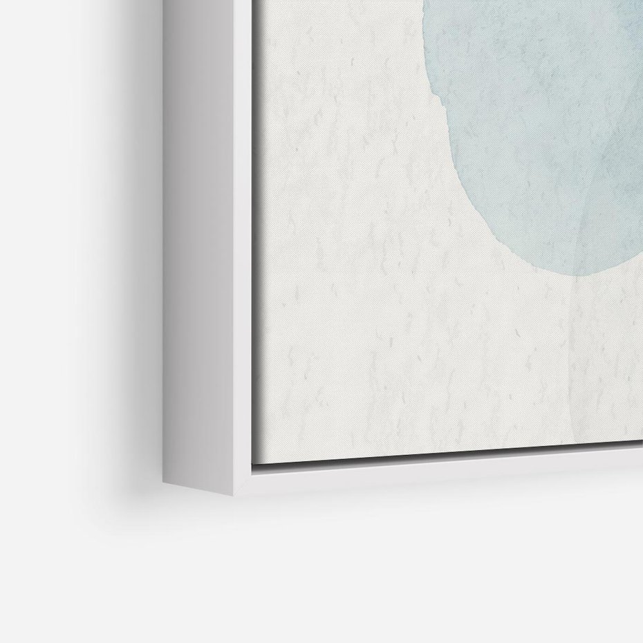 Obraz w ramie 80x80 - Akwarelowa Symfonia Natury - abstrakcyjne delikatne plamy, akwarelowe - rama biała