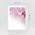 Plakat w ramie 40x50 - Kwitnąca Wiśnia - kwiaty, kwitnącej - rama biała