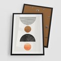 Plakat w ramie 50x70 - Geometryczna Przygoda - nowoczesna grafika, geometria - rama czarna