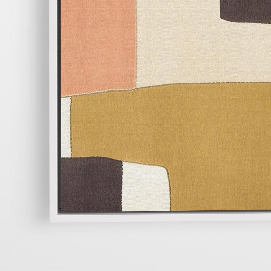 Obraz w ramie 50x50 - Pasy Abstrakcji - kolorowe pasy, plamy koloru - rama biała