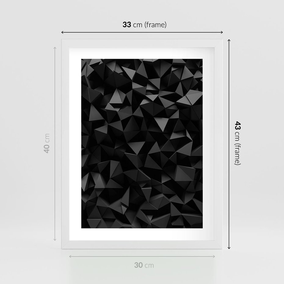 Plakat w ramie 30x40 - Geometryczna nowoczesność - geometryczne, nowoczesne - rama biała