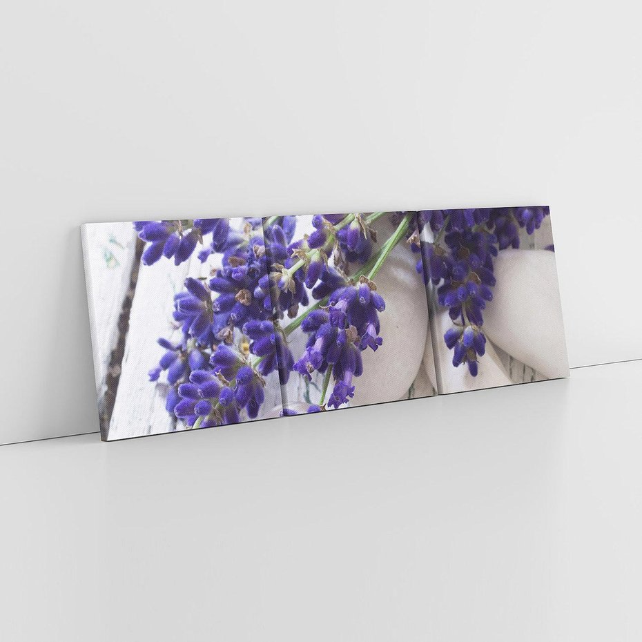Obraz na płótnie 90x30 - relaks z aromatem - lawenda, spa