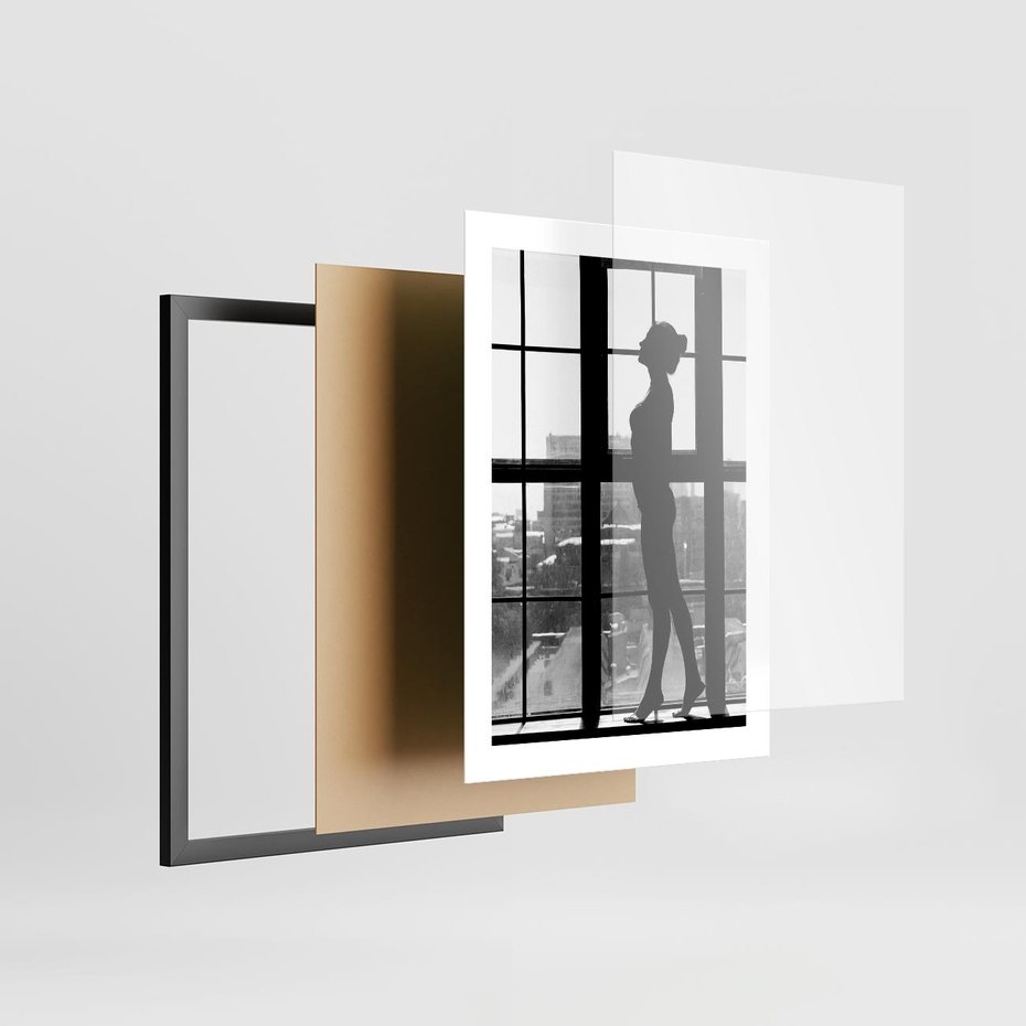 Plakat w ramie 30x40 - Piękno Kobiecej Formy - retro zdjęcie, czarno białe - rama czarna