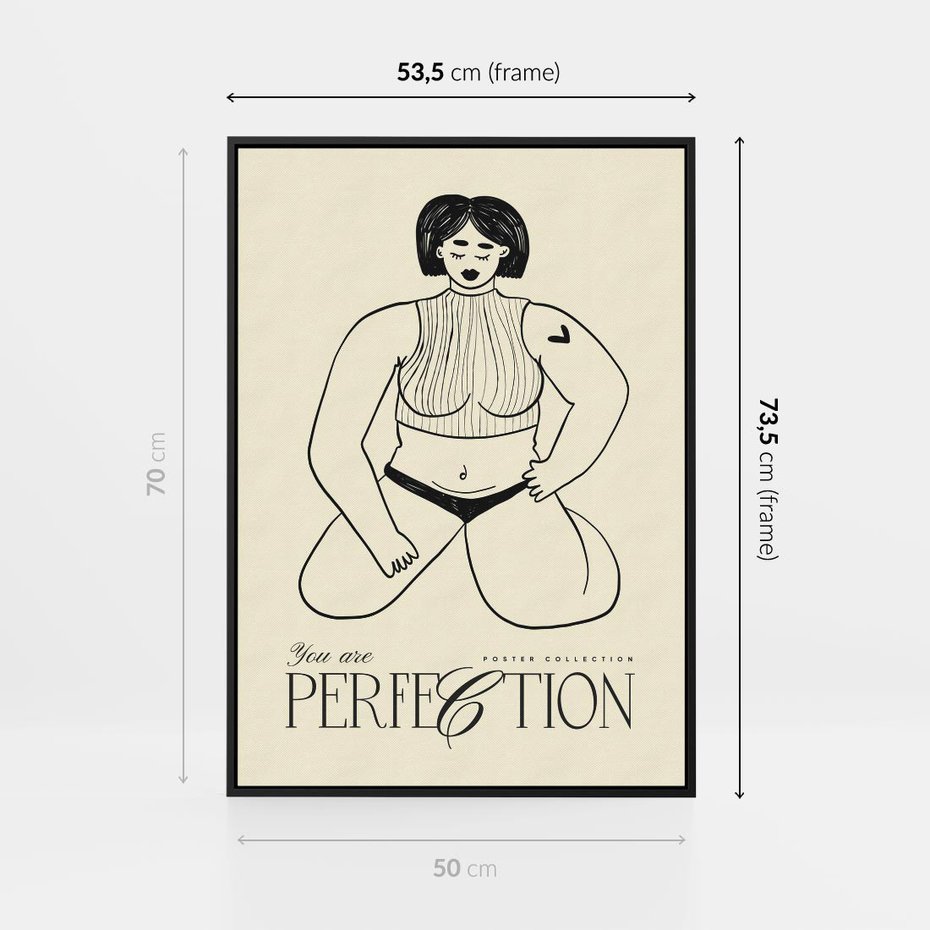 Obraz w ramie 50x70 - Refleksje Przejmujących Myśli - rysunek, plakat - rama czarna