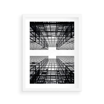 Plakat w ramie 50x70 - Czar i Wielkość - wieżowce, architektura - rama biała