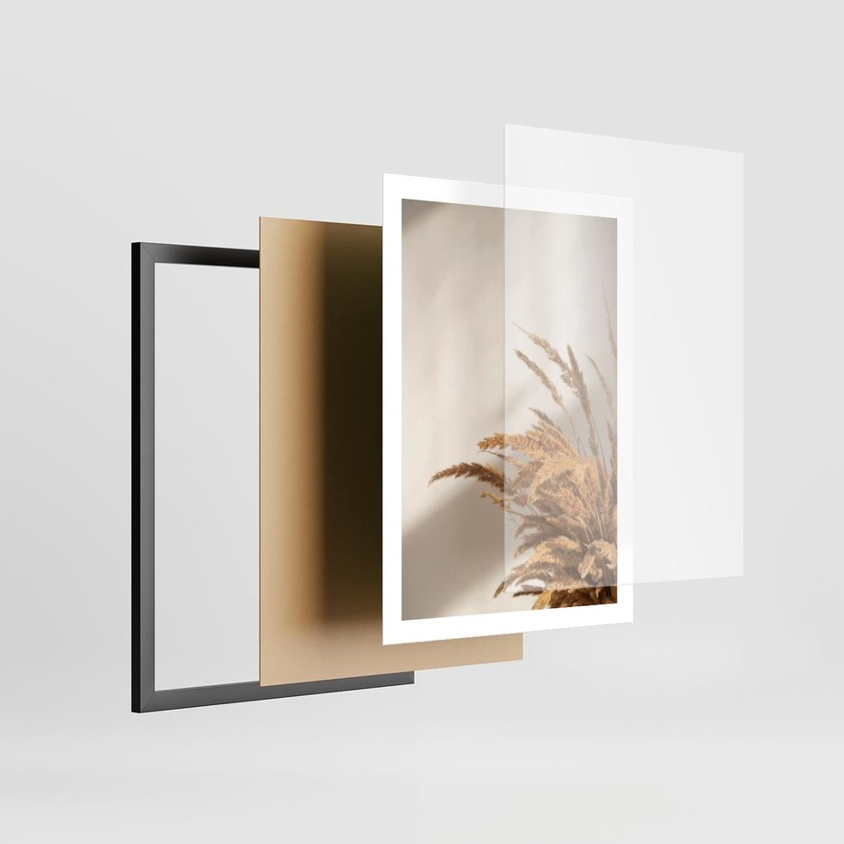 Plakat w ramie 50x70 - Swobodne trawy boho - boho, suche - rama czarna