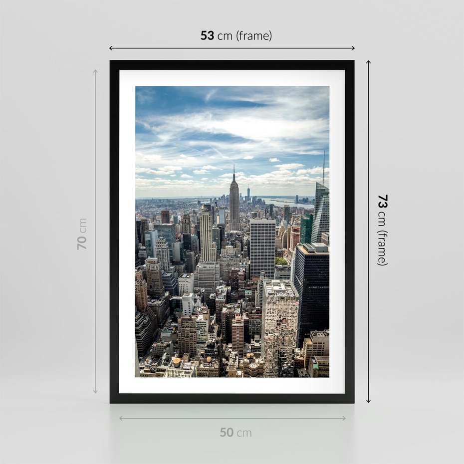 Plakat w ramie 50x70 - Duch Nowego Jorku - Manhattan, Nowy Jork - rama czarna
