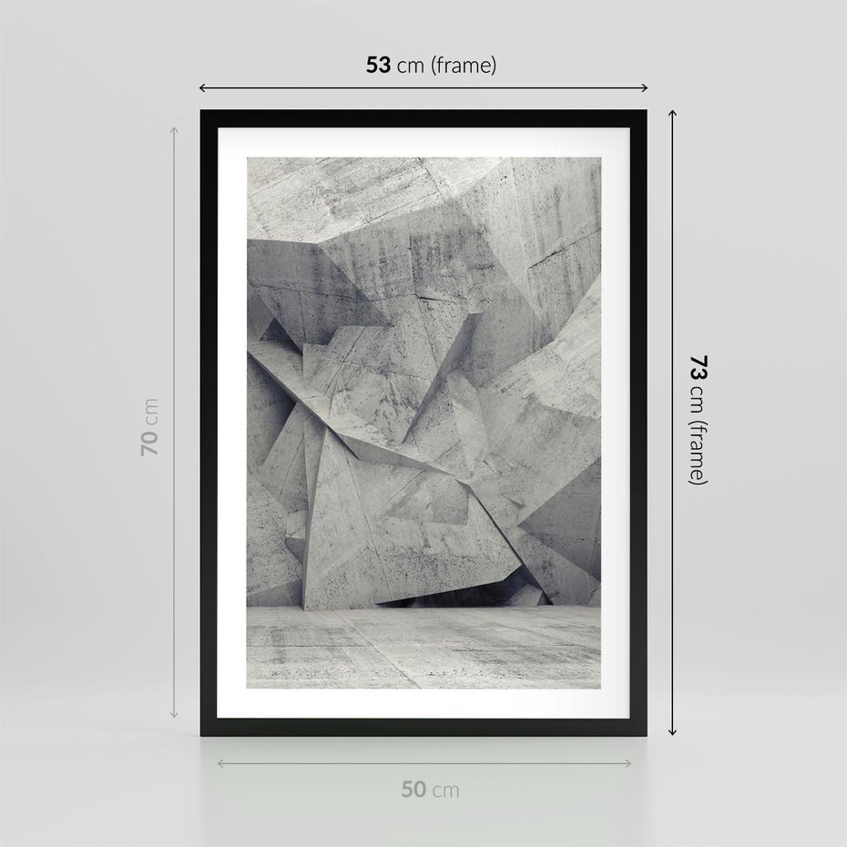 Plakat w ramie 50x70 - Architektura w trójwymiarowym wymiarze - architektura, 3D - rama czarna