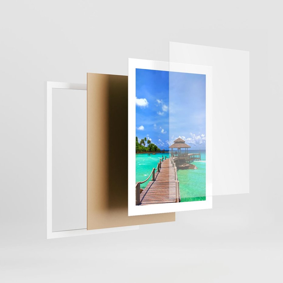 Plakat w ramie 30x40 - Magia tropikalnego oceanu - ocean, tropiki - rama biała