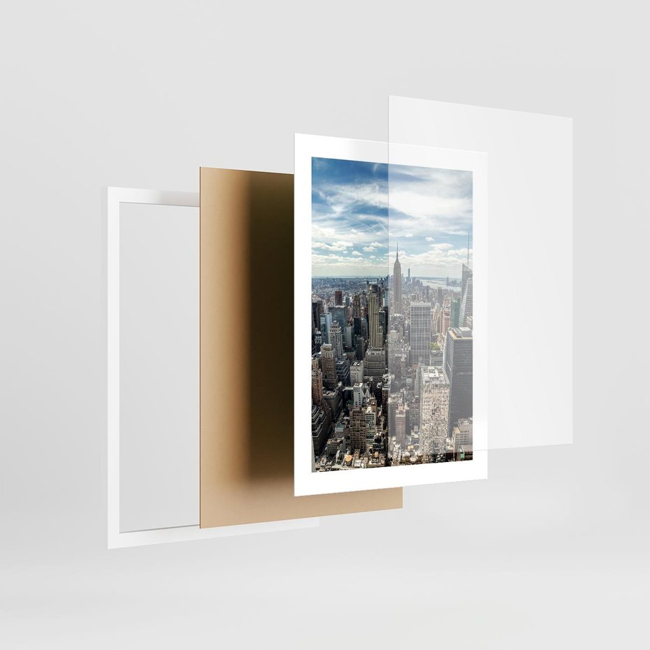 Plakat w ramie 30x40 - Duch Nowego Jorku - Manhattan, Nowy Jork - rama biała