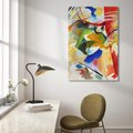 Obraz na płótnie 80x120 - "Obraz z Zielonym Centrum" (1913) Wassily Kandinsky - Reprodukcja - reprodukcja, obraz na płótnie