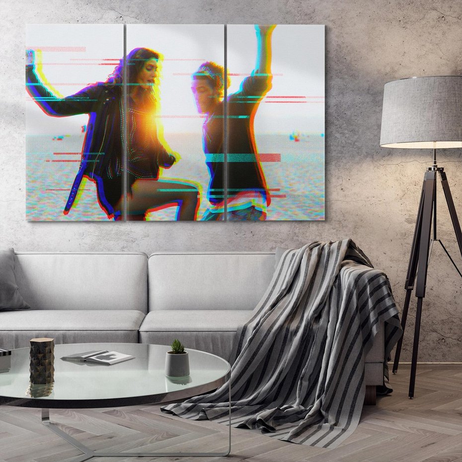 Obraz na płótnie 120x80 - Taniec tęsknot - zdjęcie w stylu retro, dodane kolorowe akcenty