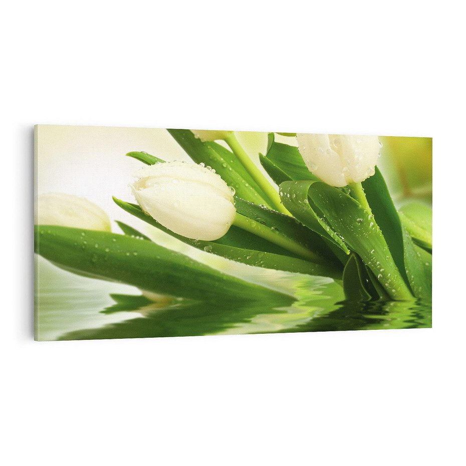 Obraz na płótnie 120x60 - Białe Piękno - białe, tulipany