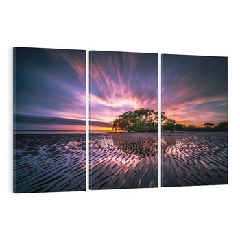 Obraz na płótnie 120x80 - Górska idylla: Domek nad strumykiem - jezioro, wyspa