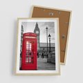 Plakat w ramie 50x70 - Budka w Londynie - Londyn, budka - rama drewno