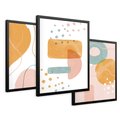 Zestaw obrazy w ramie 30x40 galeria - Nowoczesne, grafiki, abstrakcja, pastele - rama czarna
