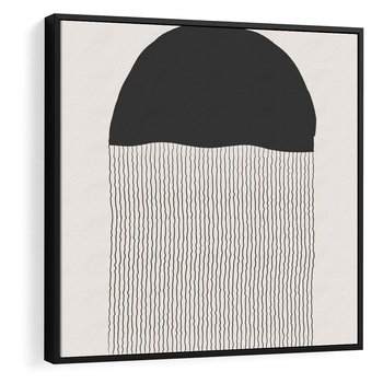 Obraz w ramie 50x50 - Wewnętrzne Widzenia - abstrakcyjna kompozycja, półkole - rama czarna